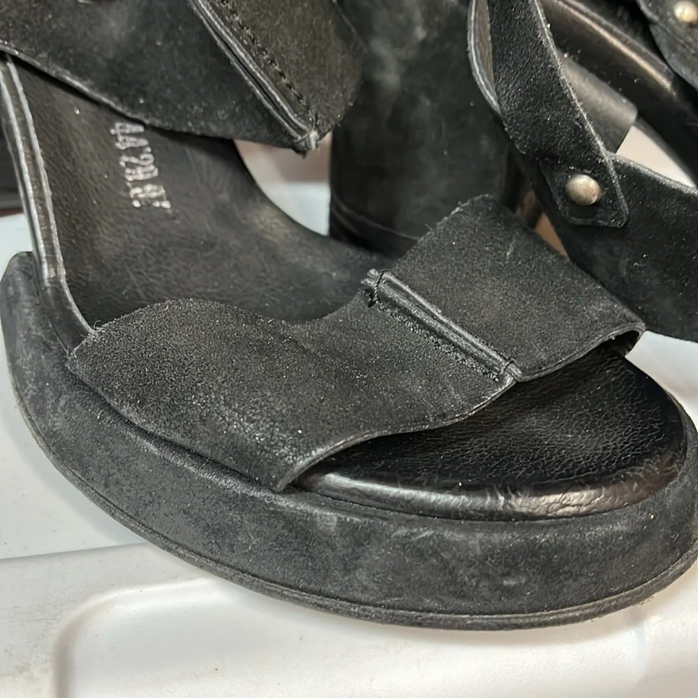 AS 98 Monty Sandals Black Sandals with Sleek Design Leather 38!